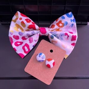 Splash of color bow and earrings set